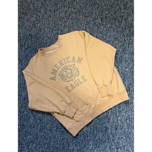 American Eagle Outfitters Tiger Graphic Crewneck Pullover Top Peach Size S